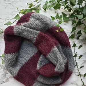 Gray and Maroon Forever 21 Circle Scarf